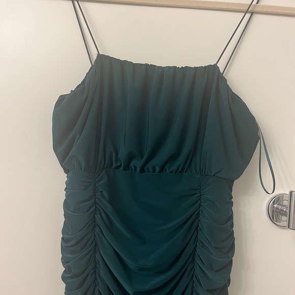 Forest Green Ruched Dress - Picture 8 of 15
